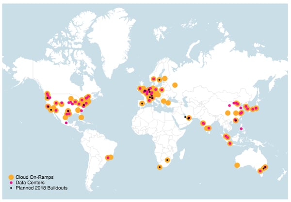 Global Cloud Data Center and On-Ramp Locations