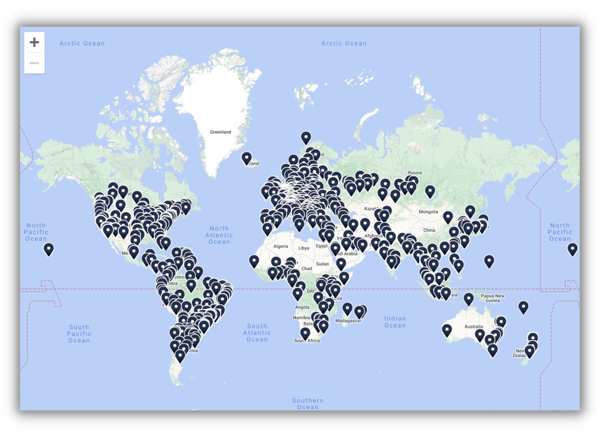 A screenshot of TeleGeography's IX Map 