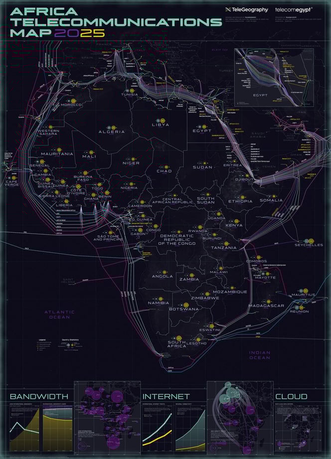 Africa Telecommunications Map 2025