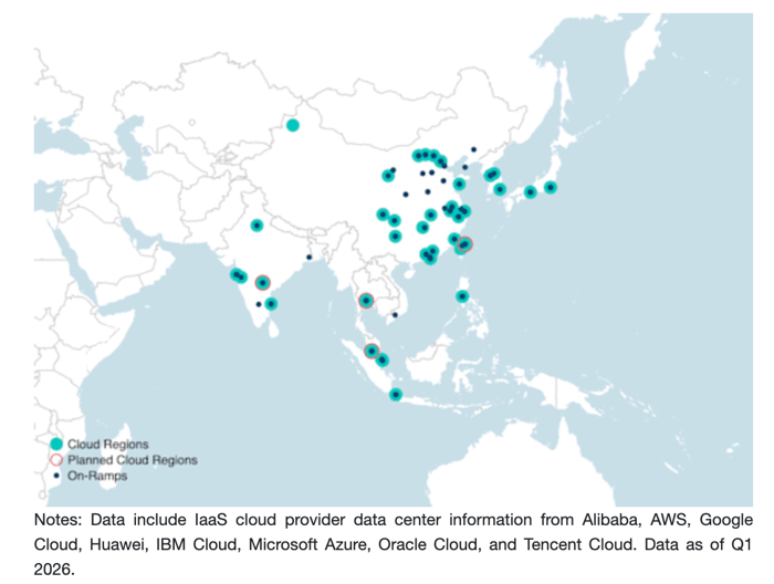Cloud Data Center and On-Ramp Locations in Asia
